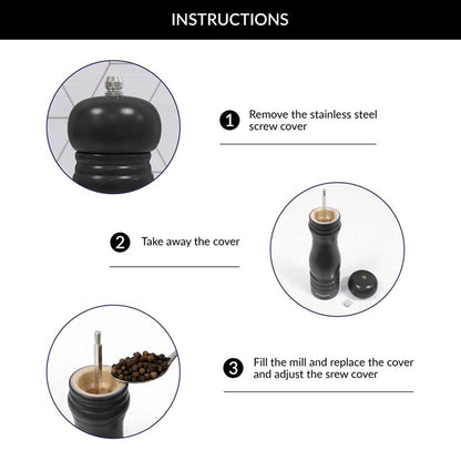 Blackmoor Manual Salt and Pepper Mill Set Black