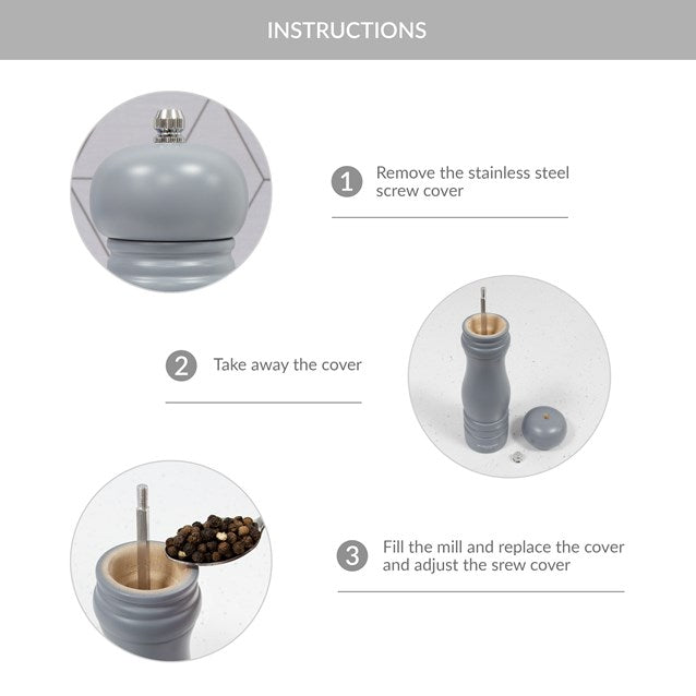 Blackmoor Manual Salt and Pepper Mill Set Grey