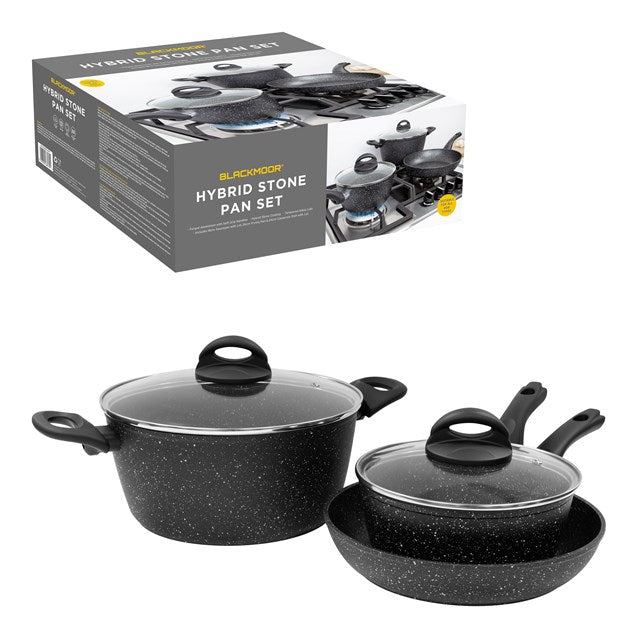 Batterie de cuisine Blackmoor Home - Pierre hybride antiadhésive