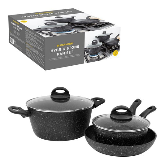 Batterie de cuisine Blackmoor Home - Pierre hybride antiadhésive