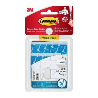 Command 17200B -16PK Bandes de recharge assorties résistantes à l'eau pour salle de bain