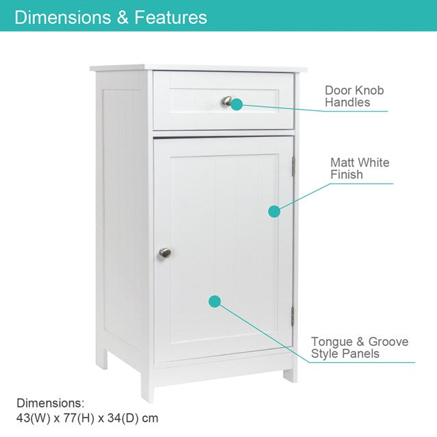 1 Door 1 Drawer Free Standing Cabinet