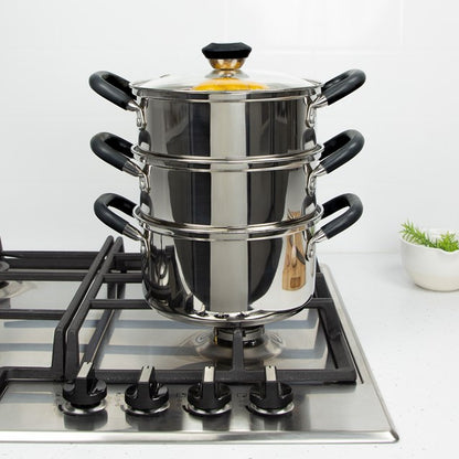 Blackmoor 20cm Stainless Steel 3 Tiered Steamer