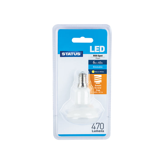 6W = 40W = 210 lumens - Spot réflecteur R50 - Culot à vis E14 (petit) - Lot de 1