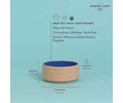 Gamelle pour chien Cane & Blue avec lettres, 13 cm : Une solution élégante et fonctionnelle pour l'alimentation de votre animal.