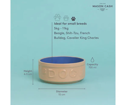 Gamelle en canne élégante et lettrée bleue 15 cm | Découvrez la solution d'alimentation parfaite pour votre animal.