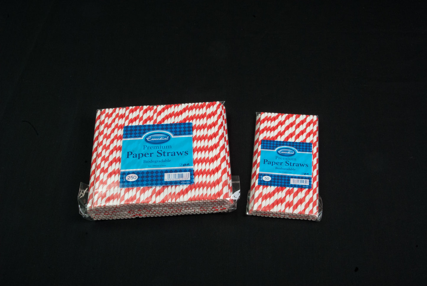 ESSENTIAL RED STRIPE PAPER STRAWS PK50