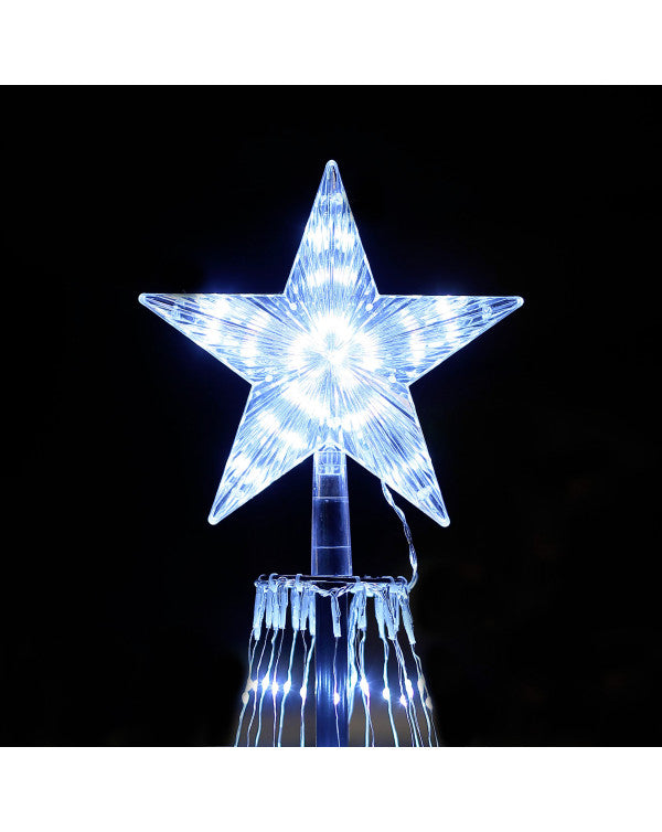 Sapin conique de Noël extérieur 1,8 m LED - blanc