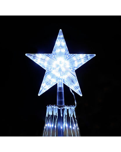 Sapin conique de Noël extérieur 1,8 m LED - blanc