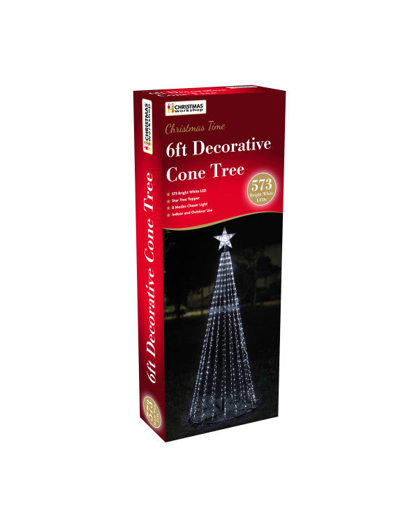 Sapin conique de Noël extérieur 1,8 m LED - blanc