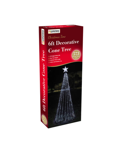 Sapin conique de Noël extérieur 1,8 m LED - blanc