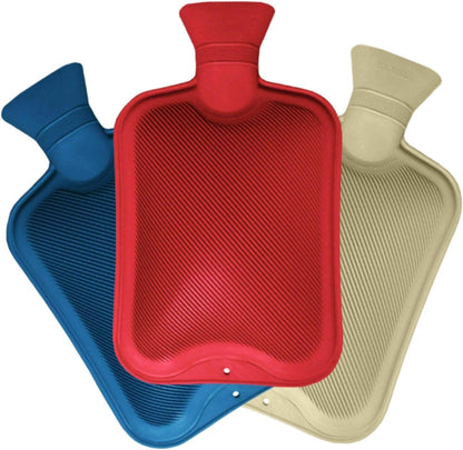 LARGE RUBBER HOT WATER BOTTLE ASSORTED COLORS