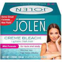 Crème décolorante douce Jolen pour le visage et le corps - 125 ml
