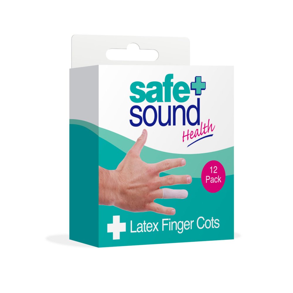 LATEX FINGER COTS 12 ASSORTED