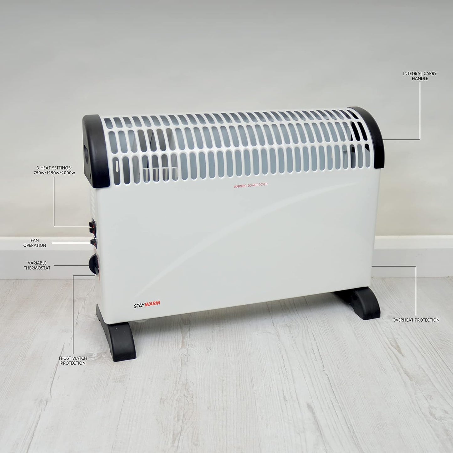 Convecteur StayWarm 2000 W avec ventilateur intégré - Blanc