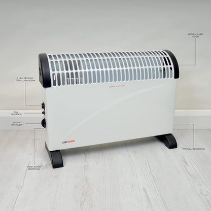 Convecteur StayWarm 2000 W avec ventilateur intégré - Blanc