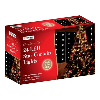 24 LED Star Curtain Lights
