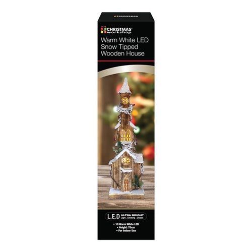 Nouveau L'atelier de Noël Maison en bois enneigée LED blanc chaud