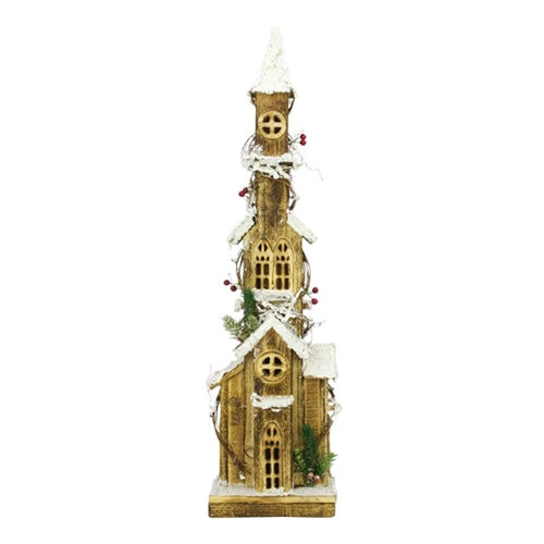 Nouveau L'atelier de Noël Maison en bois enneigée LED blanc chaud