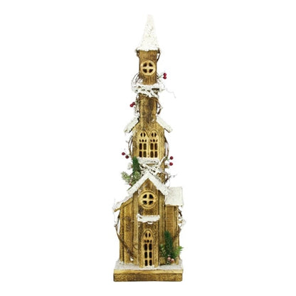 Nouveau L'atelier de Noël Maison en bois enneigée LED blanc chaud
