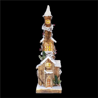 Nouveau L'atelier de Noël Maison en bois enneigée LED blanc chaud