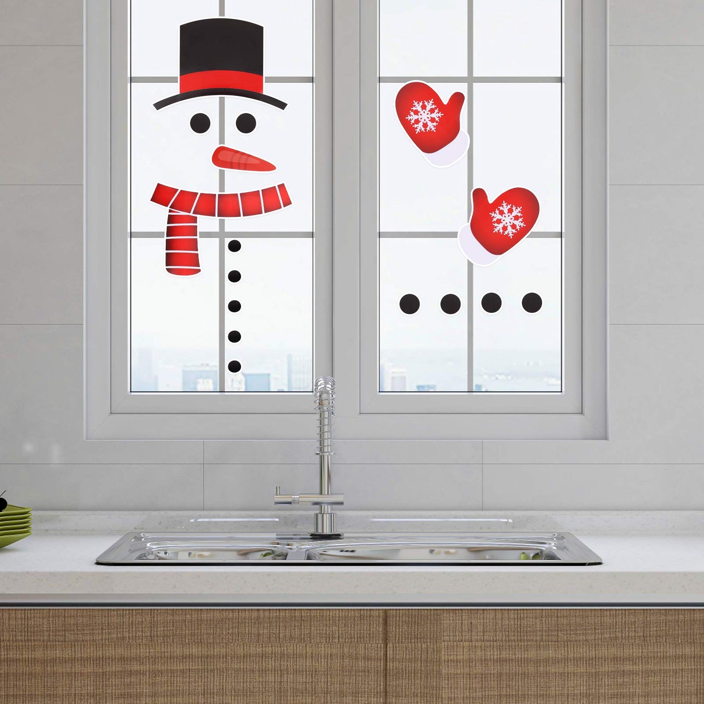 AUTOCOLLANT BONHOMME DE NEIGE 30 x 44 cm