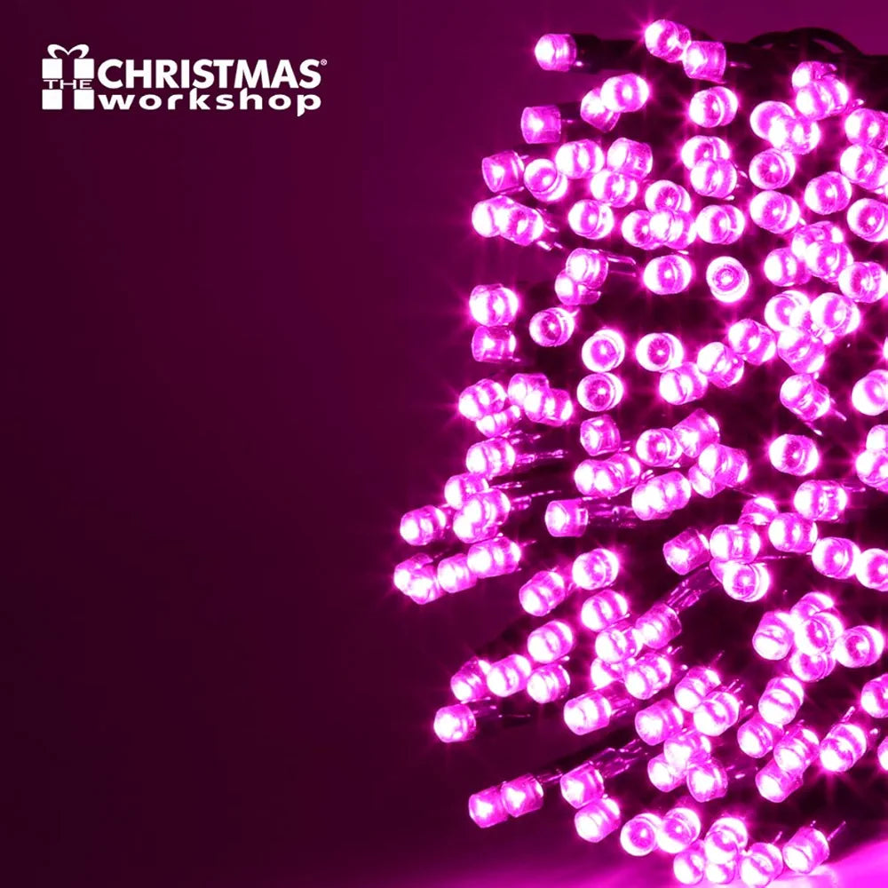 The Christmas Workshop Guirlande Lumineuse de Noël 200 LED Roses Clignotantes / Fées Lumineuses Intérieur ou Extérieur / 13,9 Mètres / 8 Modes d'Éclairage / Idéal pour Noël, Mariages & Jardins