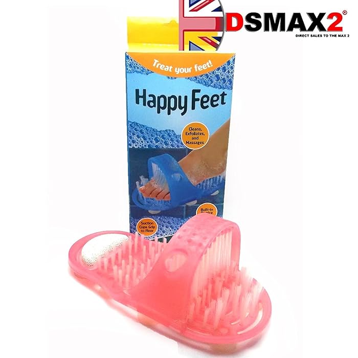 HAPPY FEET CLEANS EX-FOLIATES AND MASSAGES BUILT IN PUMICE STONE PINK