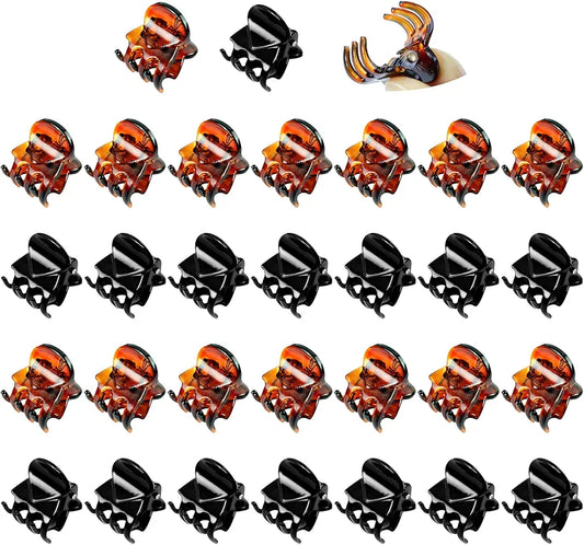 Mini Hair Clamp 6pks 3 brown and 3black