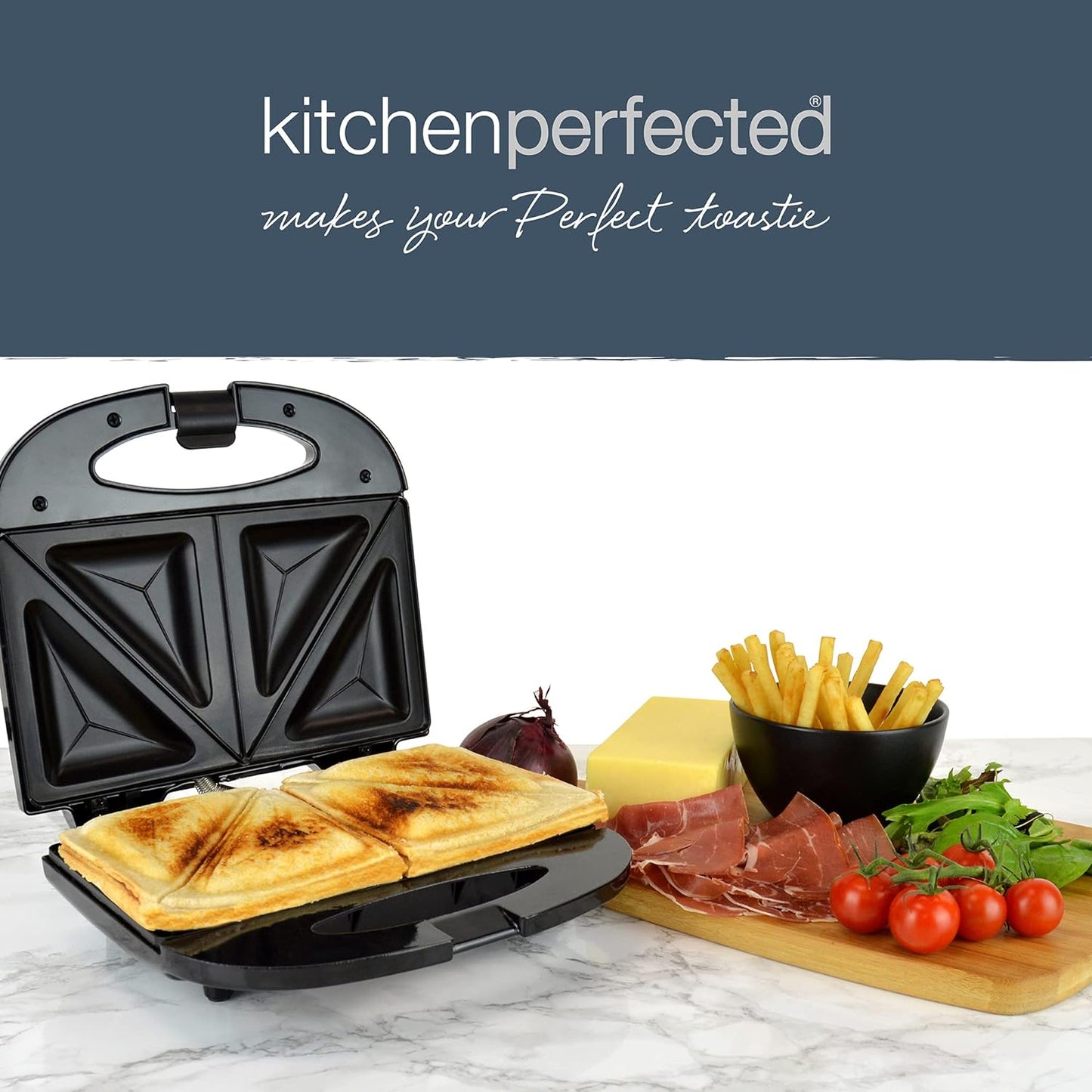 Appareil 2-en-1 pour sandwichs et omelettes KitchenPerfected – Noir