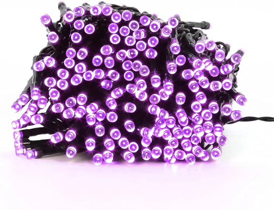The Christmas Workshop 200 Lumières de Noël LED Violettes à Effet Scintillant / Guirlande Lumineuse Intérieure ou Extérieure / 13,9 Mètres / 8 Modes d'Éclairage / Idéal Pour Noël, Mariages & Jardins