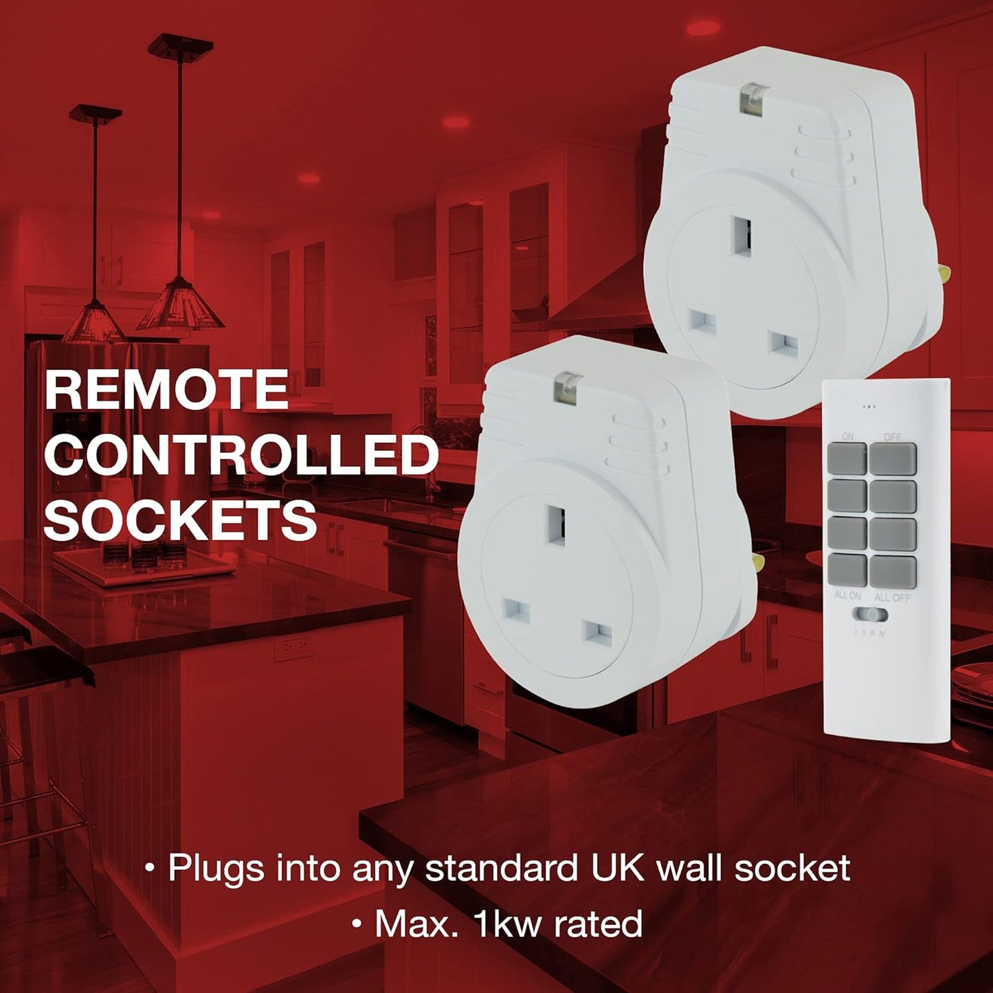 Prises télécommandées 2x 1Kw Réponse rapide - Blanc