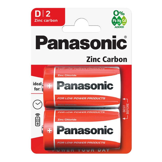 Panasonic piles zinc taille D - Lot de 2
