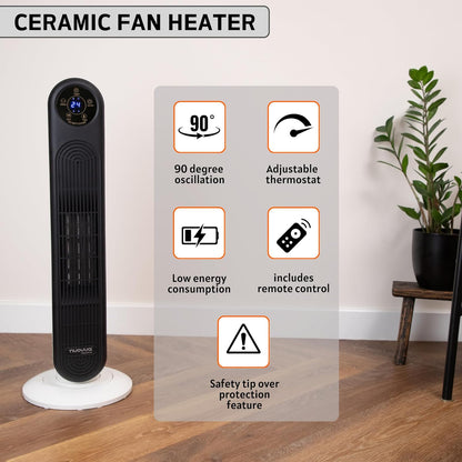 StayWarm 2000w Ceramic Tower Heater with Remote Control
