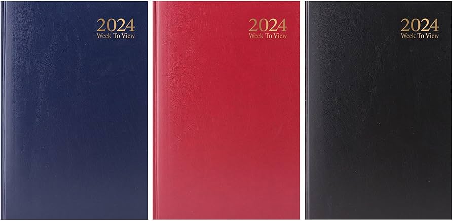 A5 Padded Week To View 2024 Diary Assorted