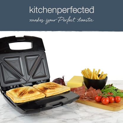 KitchenPerfected 2 Slice Sandwich & Omelette Maker - Black Steel