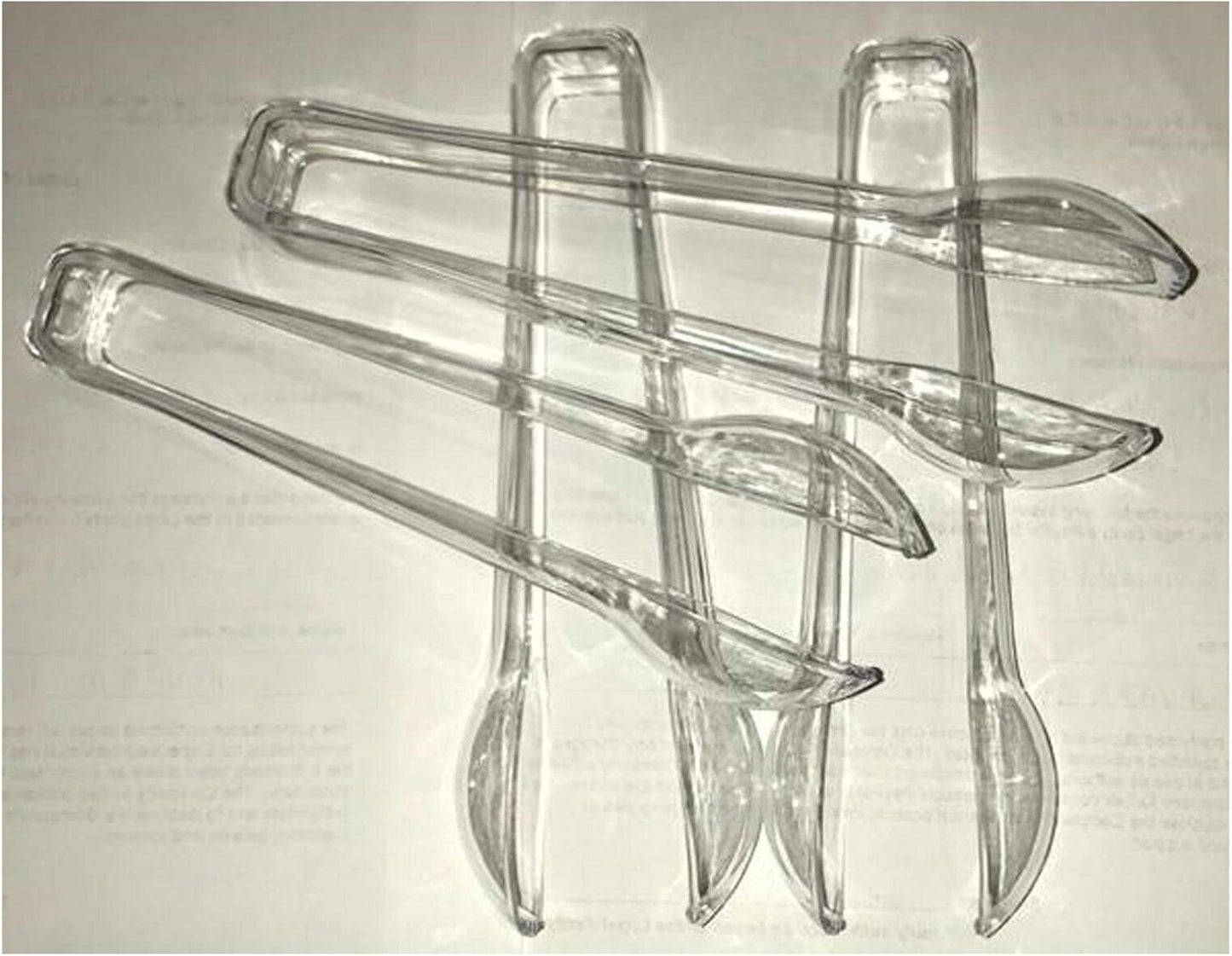 4 pinces de service transparentes en plastique