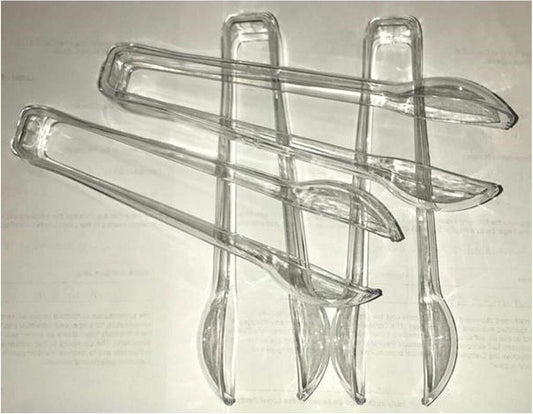 4 pinces de service transparentes en plastique