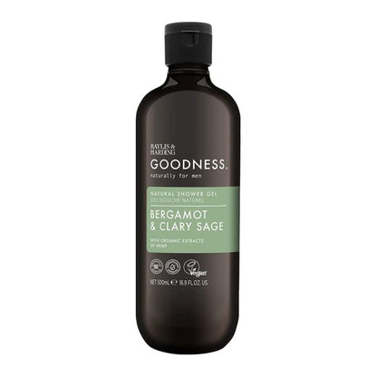 GOODNESS MENS SHOWER GEL BERGAMOT SAGE