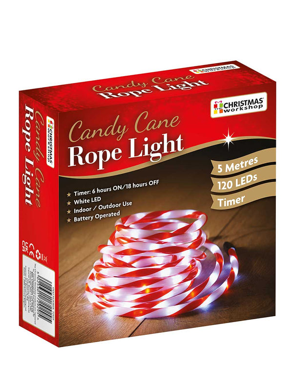 5M 120 LED Candy Cane Rope Lights