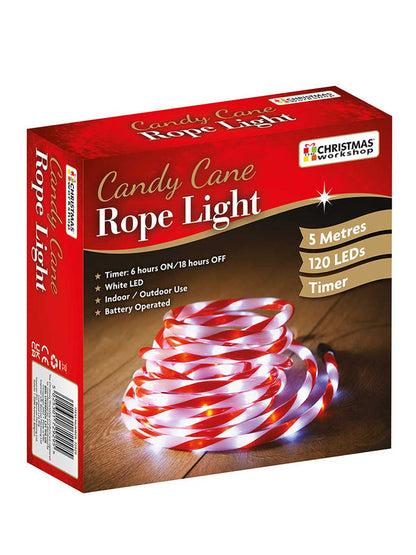 5M 120 LED Candy Cane Rope Lights