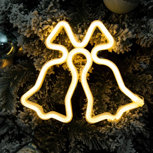Christmas Bell LED Neon Hanging Sign Light