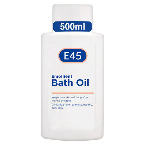 E45 Huile Émolliente de Bain pour Hydrater les Peaux Sèches et Nettoyer en Douceur - 500 ml