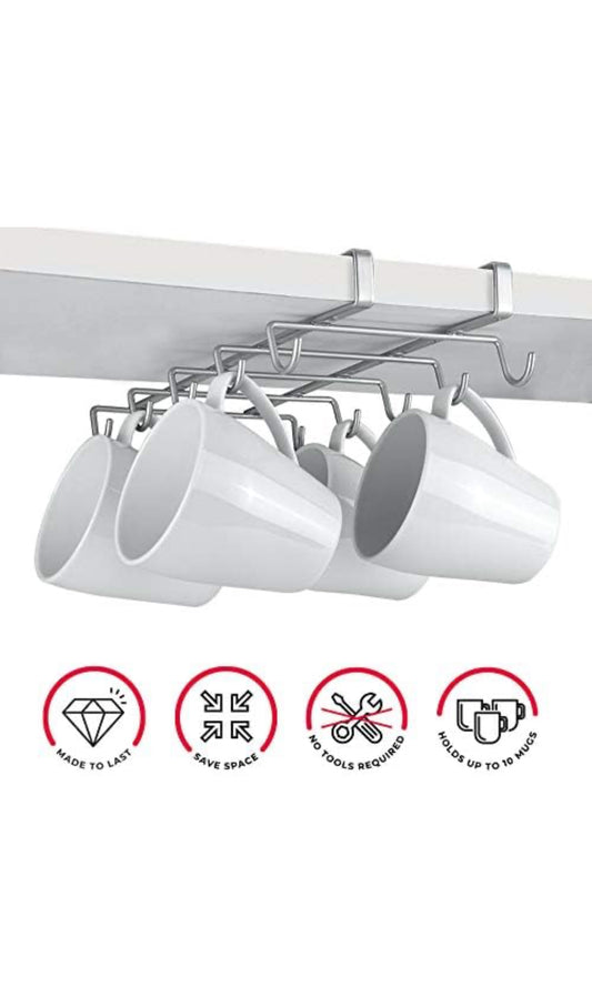 Porte-gobelet Metalex Shelf, revêtement polythermique, argent, SpiderMug