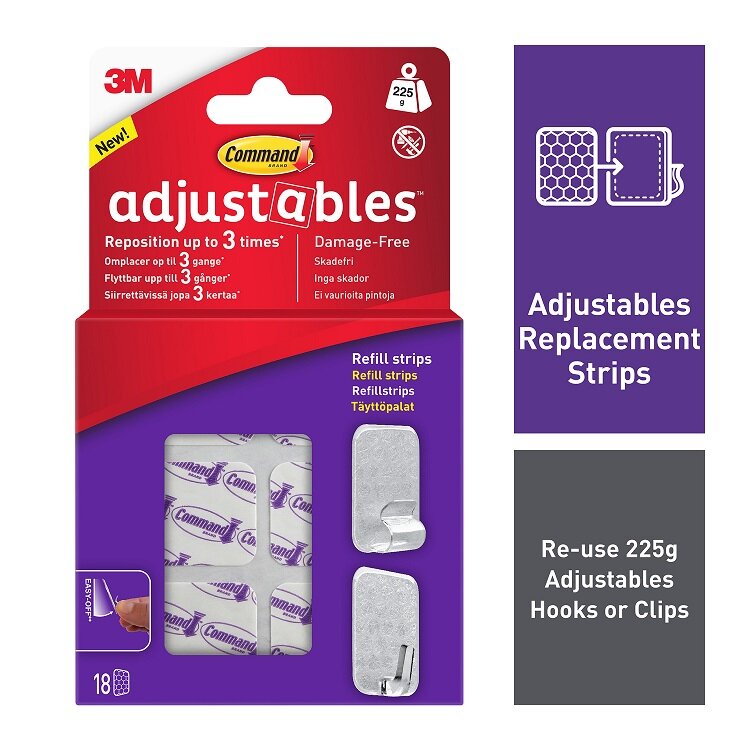 Recharges repositionnables Command Adjustables, 18 bandelettes, 17820-18UKN