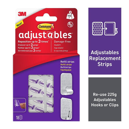 Recharges repositionnables Command Adjustables, 18 bandelettes, 17820-18UKN