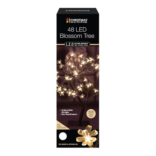 Arbre lumineux Fleurs de cerisier 48 LED 45 cm - Blanc chaud