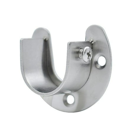 Wardrobe Rod Sockets, Chrome Plated, 25mm U-Shape & Holding Screw