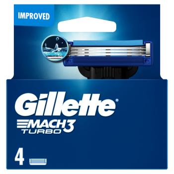 Recharges de lames de rasoir Gillette Mach3 Turbo pour hommes, 4 recharges de lames de rasoir