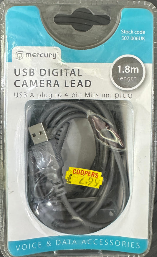 USB DIGITAL CAMERA LEAD 1.8m